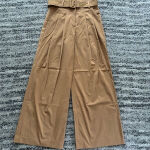 Veronica Beard Camel Trousers with Button Detail